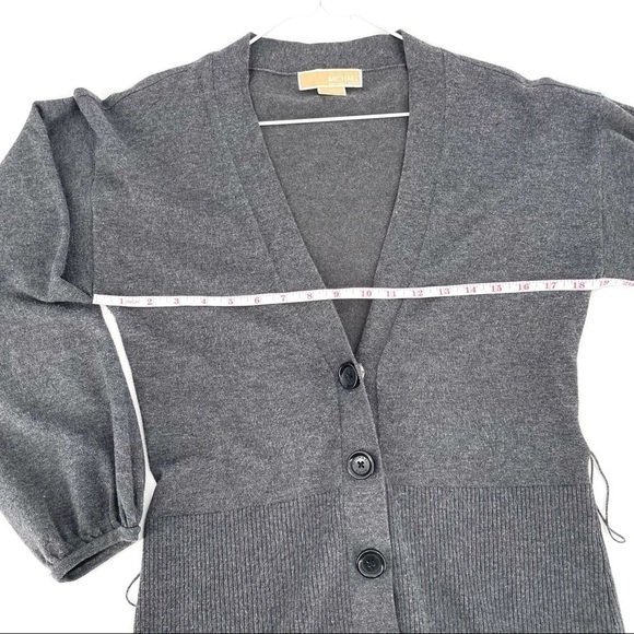 Michael Kors Gray VNeck Snap Button Cardigan - Picture 9 of 9